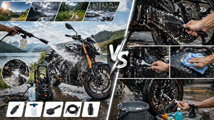Pressure Washer vs Manual Cleaning: Which Is Better for Motorcycles?