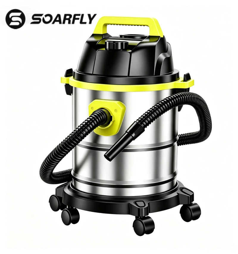 SOARFLY 15L 3 em 1 Aspirador de pó de aço inoxidável resistente Seco e úmido e soprador Aspirador e soprador para ácaros