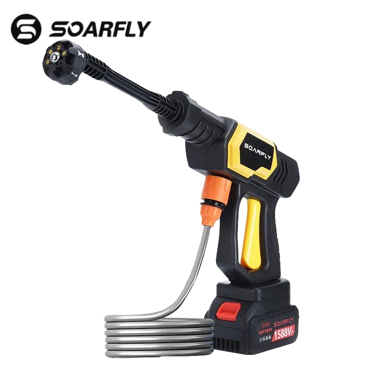 Pistola de pulverização de água portátil para áreas externas SOARFLY, lavadora de alta pressão sem fio 6 em 1, jato de água, 688VF
